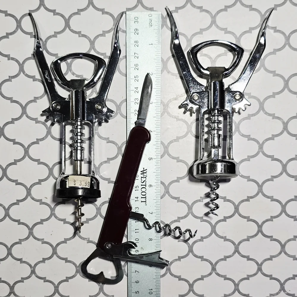 CCOMING SOON 3PC Franmara Italy Wing Corkscrew NOS Wine Opener Chrome Bar Cart